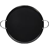 IMUSA USA 14" Nonstick Carbon Steel Small Round Comal with Metal Handles, 13.5-Inch
