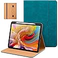 DTTO for iPad Pro 13 inch Case (M4) 2024, Premium Leather Business Folio Stand Cover with Pencil Holder - Auto Wake/Sleep and Multiple Viewing Angles, Built in Hand Strap & Pocket, Teal