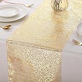 3 Pieces Gold Table Runner Metallic Glitter Table