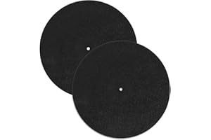 VALUEBARGAIN Turntable Slipmat, 2Pcs 12" Turntable Mat Anti-Static Non-Slip Record Player Mat, Felt Pad Vinyl Platter Protective for Home Record Vinyl Players, Black