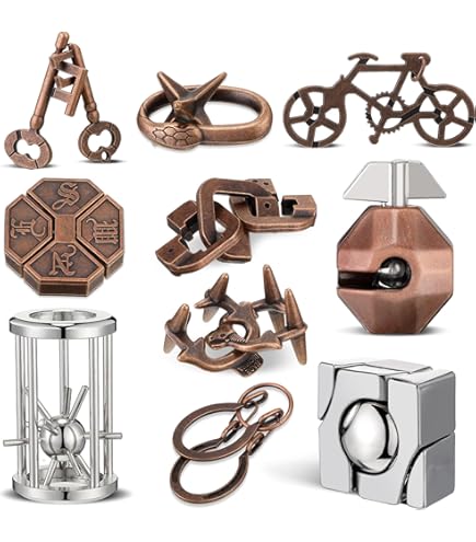 Amazon.com: Syhood 10 Pieces Metal Brain Teaser Puzzles for
