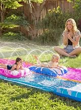 JOYIN 22.5ft Water Slide with 2 Bodyboards Backyard Splash Pool Blue Pink view 8