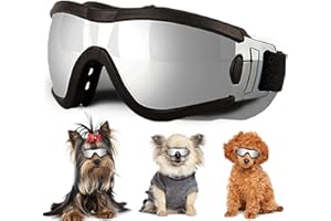 NICERINC PET Small Dog Sunglasses with Adjustable Strap UV Protection, Winproof Dog Puppy Sunglasses, Suitable for Small Dog Pet Glasses, Dogs Eyes Protection，Soft Dog Goggles