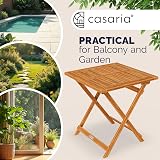 CASARIA Wooden Garden Side Table | Folding Acacia Bistro Table 70x70cm view 3