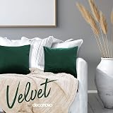 Deconovo Velvet Cushion Covers Set of 2 Emerald 30x50 cm 12x20 in view 3