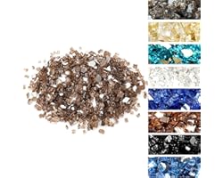 Skyflame High Luster 10-Pound Fire Glass for Fire Pit Fireplace Landscaping, 1/4-Inch Copper Reflective