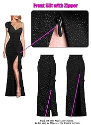 VFSHOW Womens Elegant Ruffle One Shoulder Beaded