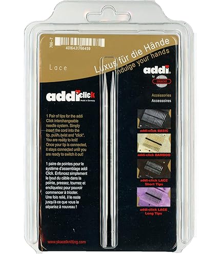 Addi Click Interchangeable Knitting Needle Tips - 4mm Silver Nickel Plated Turbo Needles