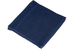 LINTEUM TEXTILE SUPPLY Linteum Textile 12 Piece Face Towel Set, 12x12 Inch, 100% Soft Cotton 16 Single Ring Spun Washcloths Absorbent Durable Face Towel (Navy Blue)