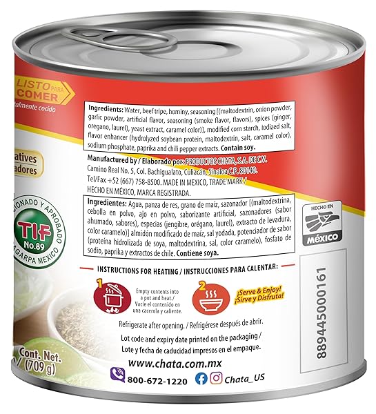 CHATA RED MENUDO, BEEF BEEF BELLY STEW WITH HOMINY CORN, 25 OZ CAN, PACK OF 1