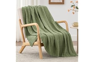 Love's cabin 6 Layer 100% Cotton Muslin Blanket, 60"x80" Twin Muslin Blanket for Couch Bed, Lightweight and Breathable Cotton Gauze for Adult, Sage Green