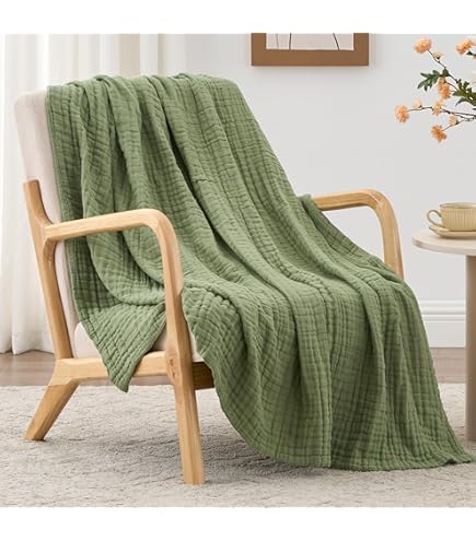 Cooling Blankets For Hot Sleepers Bedsure 100% Cotton Muslin Throw