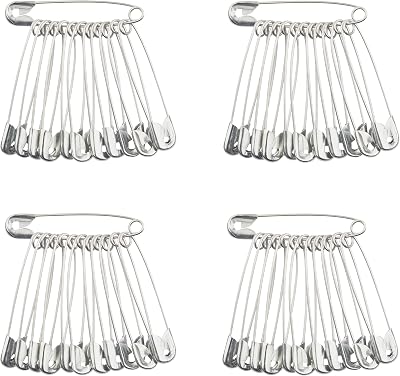 The Bead Shop 45mm Safety Pins Pack of 48 Nickel Plated Crafts Sewing