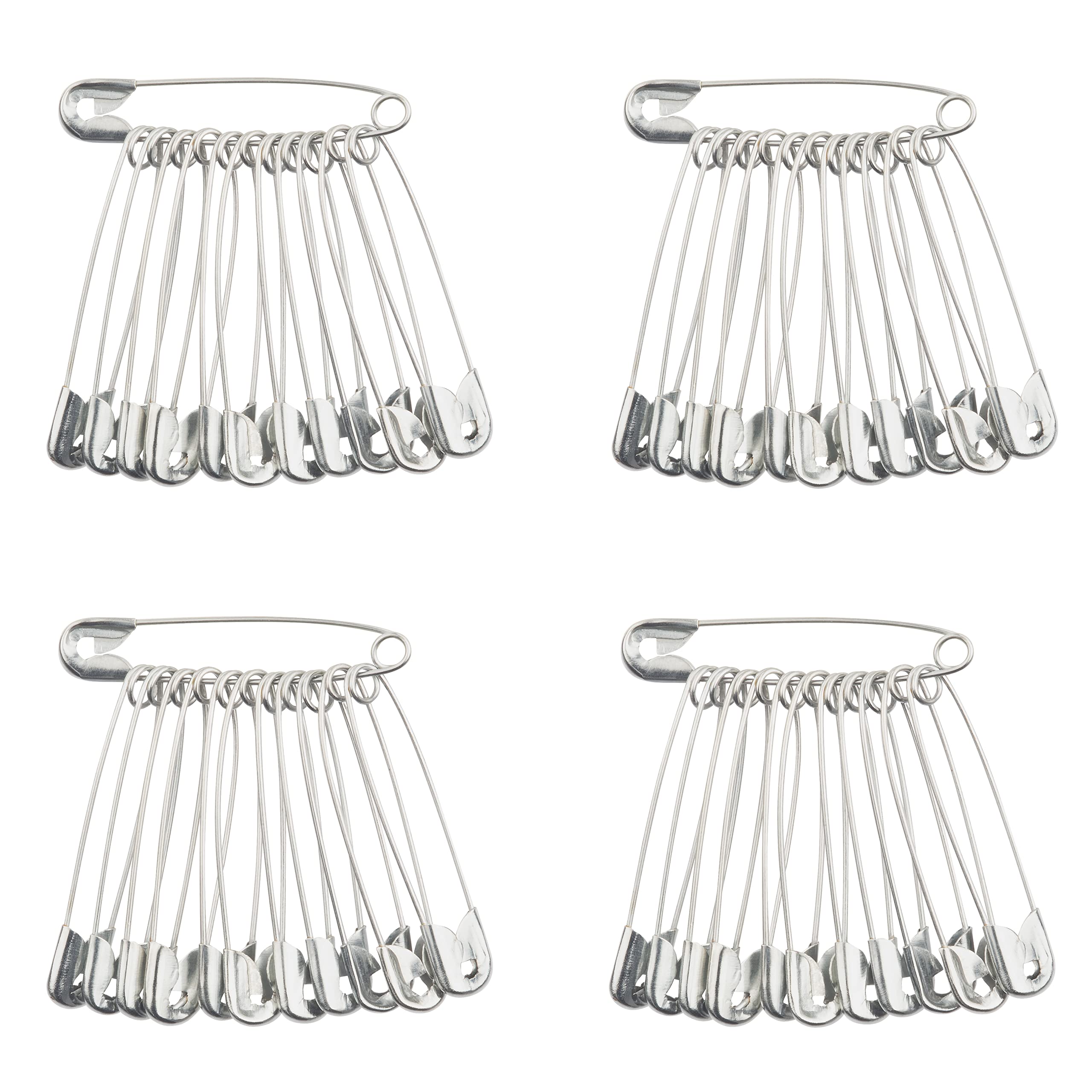 37mm Safety Pins, Pack of 48, Nickel Plated, Clothes Arts Crafts Sewing Hemming Textile Fabric Baby Clothing — image 1