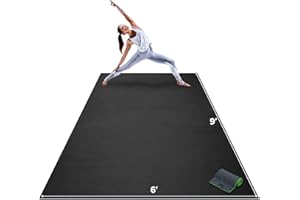 Gorilla Mats Premium Extra Large Yoga Mat – 9' x 6' x 8mm Extra Thick & Ultra Comfortable, Non-Slip Barefoot Exercise Mat – Works Great on Any Floor for Stretching, Cardio or Home Workouts