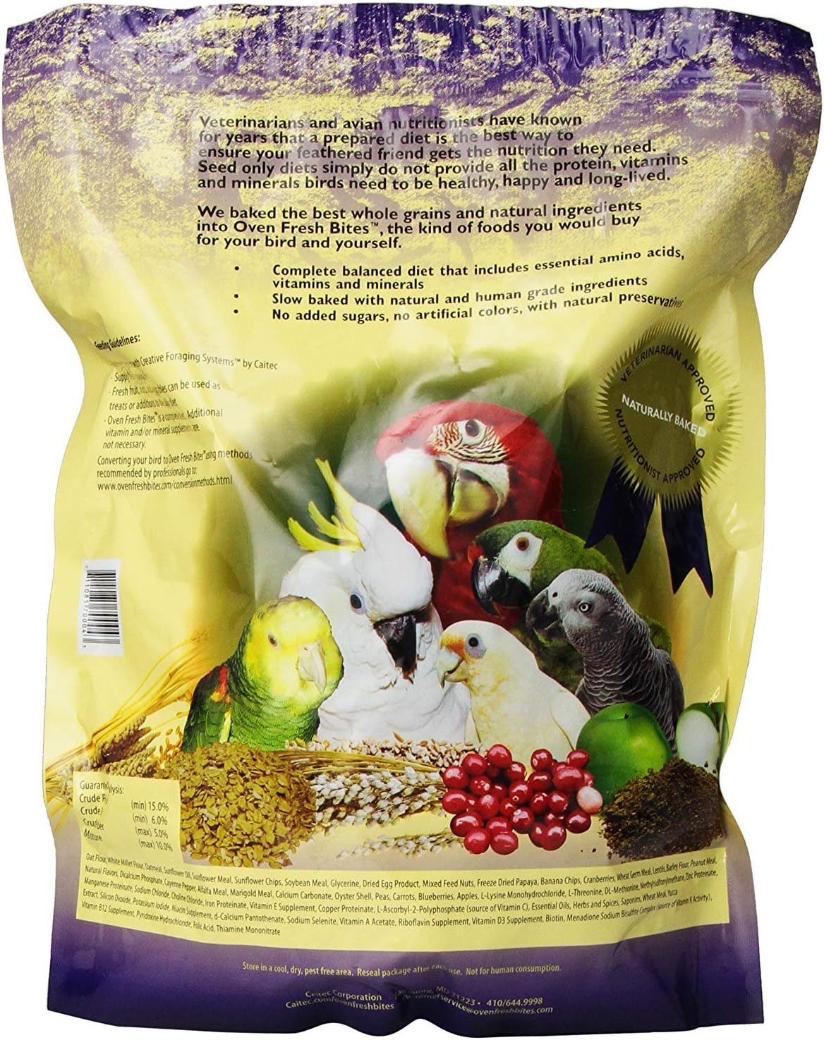 Oven Fresh Bites Baked Avian Diet -Large Parrot - 42 oz. bag by Oven Fresh Bites