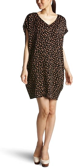 Amazon Co Jp クルーン ア ソング Croon A Song Croon A Song ランダムスクエアドットプリントワンピース Cme 60 B 001 ブラック 38 服 ファッション小物