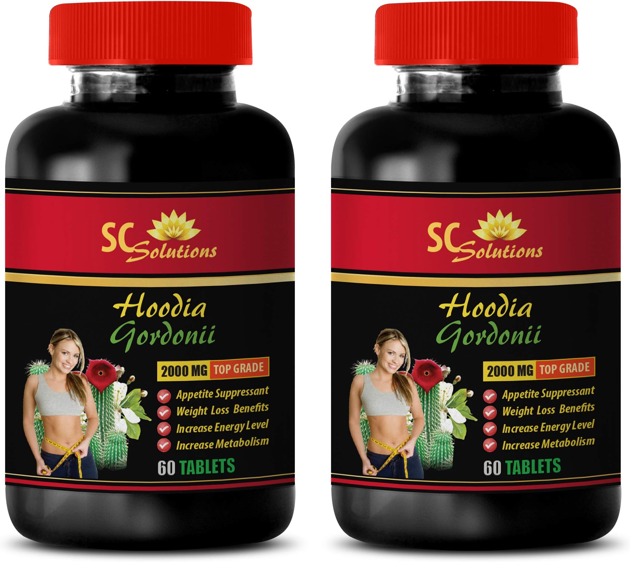 Metabolism Booster for Weight Loss for Women - HOODIA GORDONII 2000MG - Hoodia Tablets - 2 Bottle (120 Tablets)