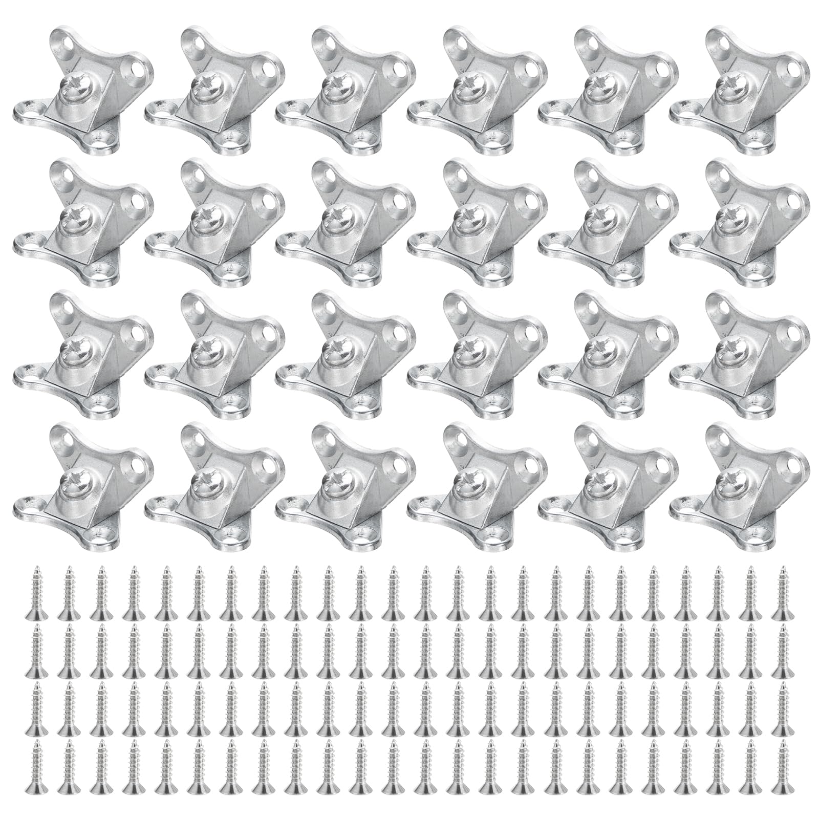uxcell 24Pcs Removable Corner Brace, Metal Butterfly L Brackets Right Angle Support with Screws for Shelves, Cabinets, Wood Furniture (White)