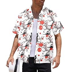 HUGLAZY Warrior Samurai Shirt Mens Hawaiian Shirts