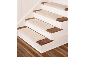 Oak Valley Designs™ Rounded Bullnose Carpet Stair Treads - Anti Slip Indoor Stair Mats for Wooden Stairs, Style: Bayside Charm, Crystal Canyon 27" W X 9.75" D (Set of 14)