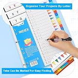FUYOAL A4 File Dividers 6 Pack 20 Part A-Z Multi Hole PP Binder Dividers view 6