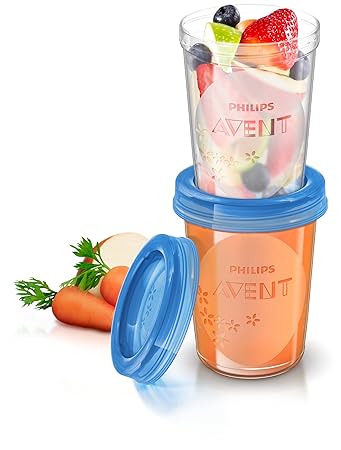 Philips Avent SCF639/05 Aufbewahrungssystem für Babynahrung, 5x 240 ml, inklusive Deckel