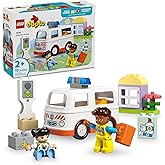 LEGO DUPLO Town Ambulance & Driver Building Toy Playset - Preschool Learning and Educational Ambulance Toy for Toddlers, Boys