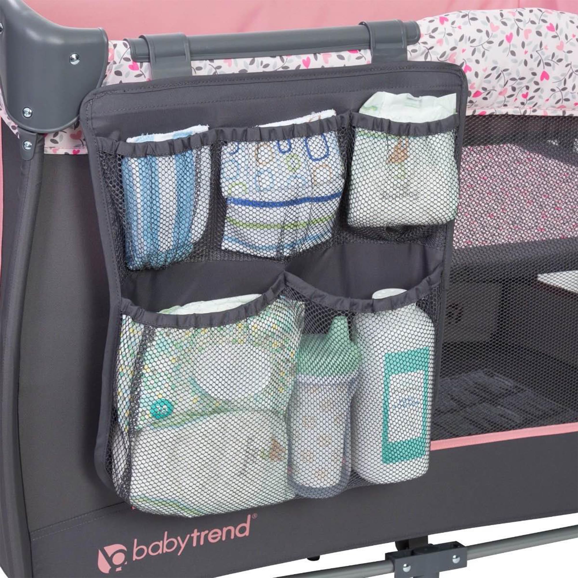 Baby Trend Nursery Center, Playard Portable Crib with Full Size Bassinet, Trend-E, April