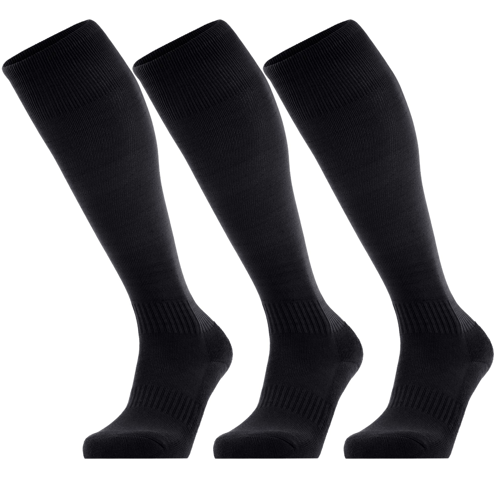 Photo 1 of GRAPMKTG 3 Pack Softball Soccer Baseball Socks for Youth Men and Women Football Knee High Socks for Kids Adult Tube Socks for Boys Girls Black Small
