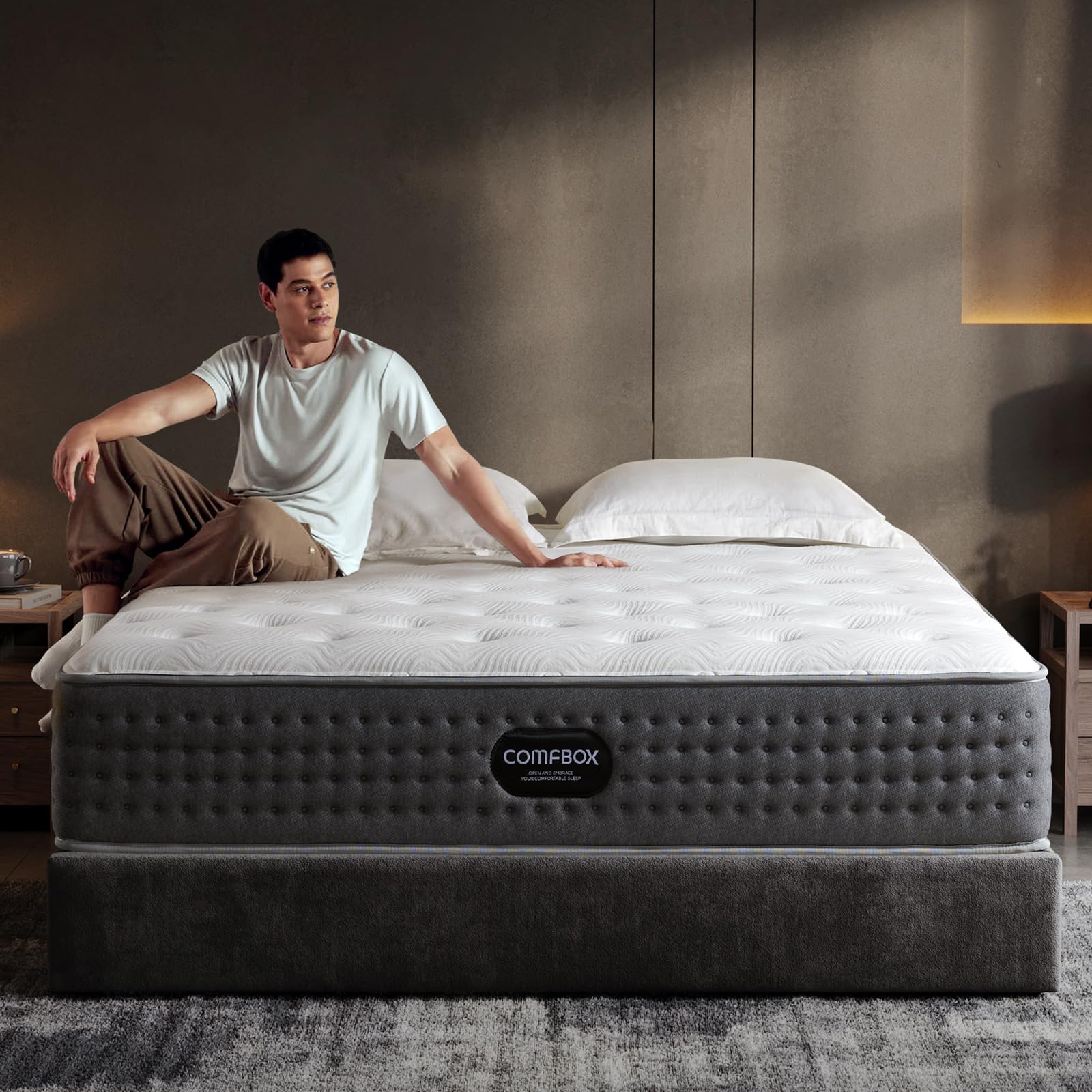 Photo 1 of 14 Inch Queen Mattress | The Feel Most Sleepers Prefer | Hybrid Queens Size Mattress Contouring Memory Foam Comfort & Balanced Support for Back and Side Sleepers – Medium-Firm