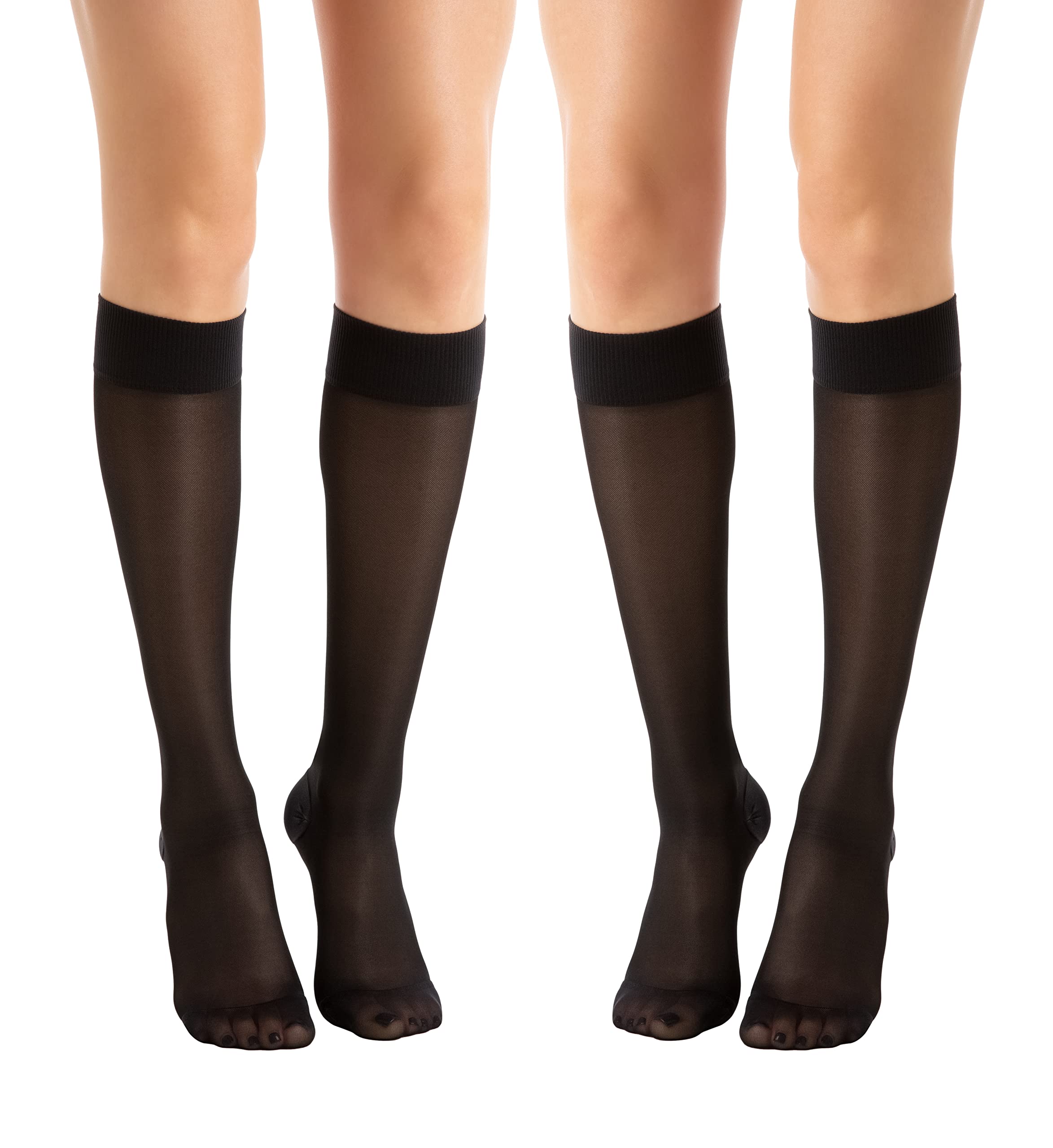 Relaxsan Basic 850P (2 Pairs - Black 1/S) Compression Socks for Women, Knee High Socks 22-27 mmHg — image 1