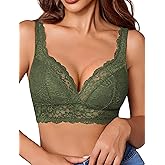 Avidlove Lace Bralettes Women V Neck Wireless Bras Unlined Basic Cami Sexy Comfy Everyday Wirefree Lingerie Unpadded