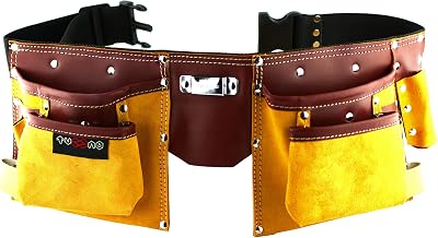 Tucano 11 Pocket Leather Tool Belt Carpenter Quick Release Work Holder Builder