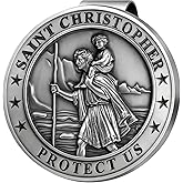 PloreWay Saint Christopher Visor Clip, Metal St. Christopher Medal for Car, Talisman for Safety, Automotive Visor Accessories, Gift for Drivers, Families, Friends