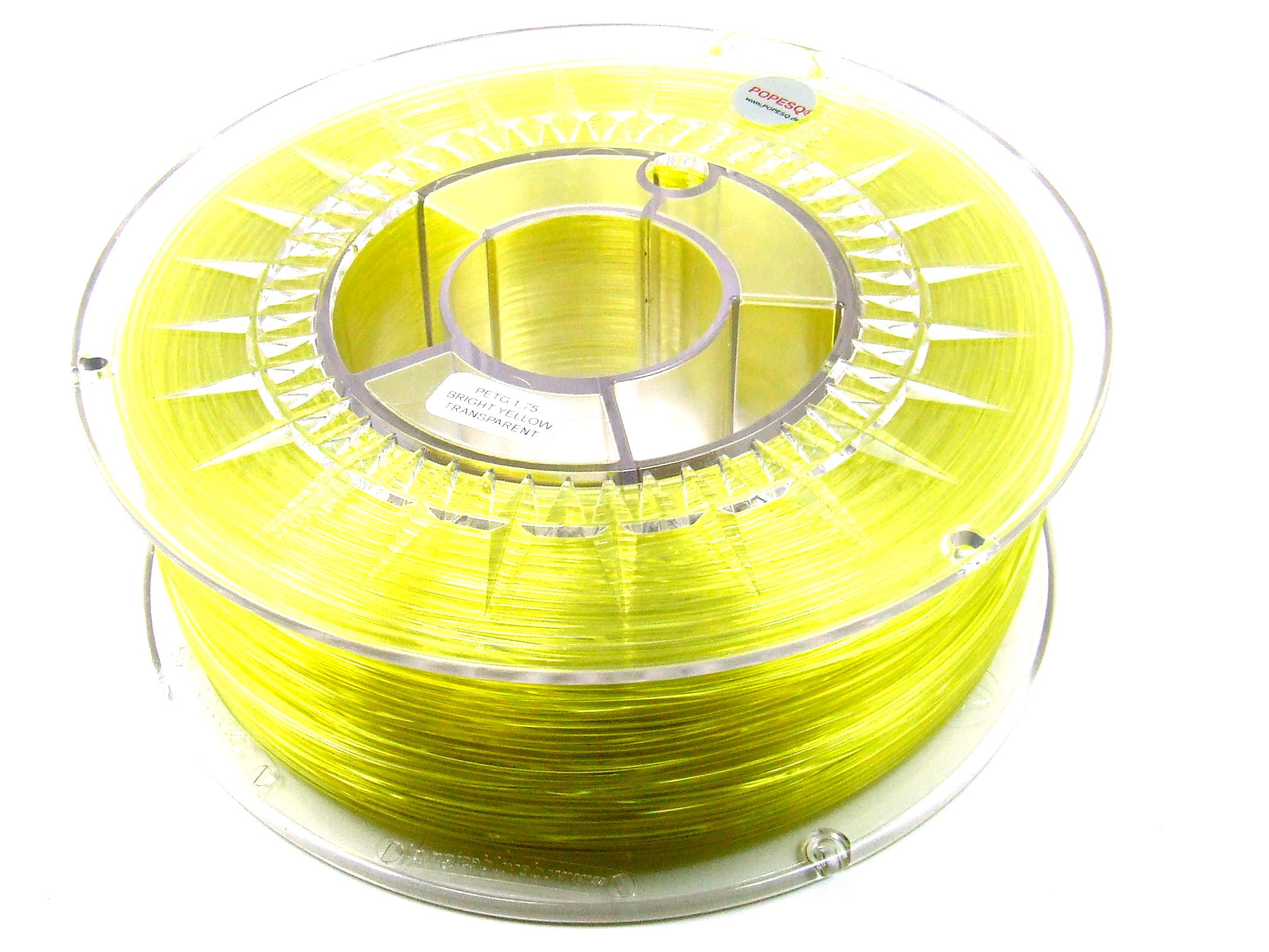 POPESQ® 1 Kg x PETG Premium Filament 3D Printer PET-G 1.75mm Yellow Transparent #A2510