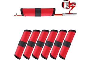 Tioncy 6 Pack Fishing Lure Covers 6 Inch Bait Gloves Lure Shield Wrap Fishing Hook Cover Easily See Bait Storage Protector Guard to Keep Fishermen Safe for Rod