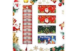 4pcs Christmas Money Holders for Cash, Santa Cash Card Gift Envelope Holder with 10 Slots, DIY Envelopes with Tassels Xmas Su