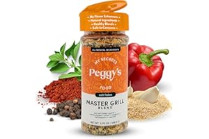 MY SECRETS PEGGY'S FOOD My Secrets Peggy’s Food Master Grill Blend Seasoning – Herb Blend Spice Rub – Mix with Sea Salt Flakes for Grilling – Natural & Healthy Rub for All Meats – 3.5Oz
