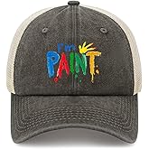 I'm Paint Trucker Hat Men Vintage Mesh Baseball Cap for Summer