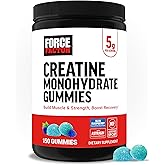 Force Factor Creatine Monohydrate Gummies, NSF Certified | 5g Dose to Support Muscle, Strength, Recovery, Cognitive Health &amp; Memory, Packaging May Vary, Blue Raspberry, 150 Gummies