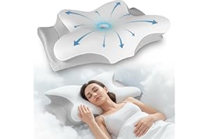 YESINDEED Pain Relief Cooling Pillow – Cervical Neck Support for Sleeping, Contoured Memory Foam Design for Neck and Shoulder Pain, Ergonomic Sleep Solution for Side Sleepers, Snoring, Posture