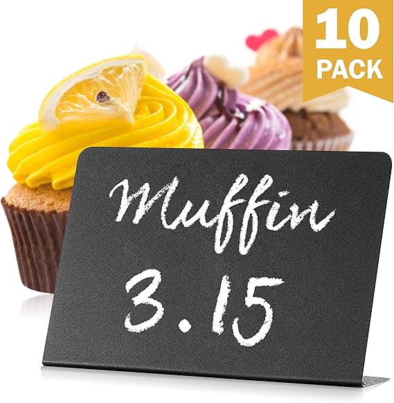 IRICUS 10 Pack Mini Chalkboard Signs 4"x3" for Food Party Buffet