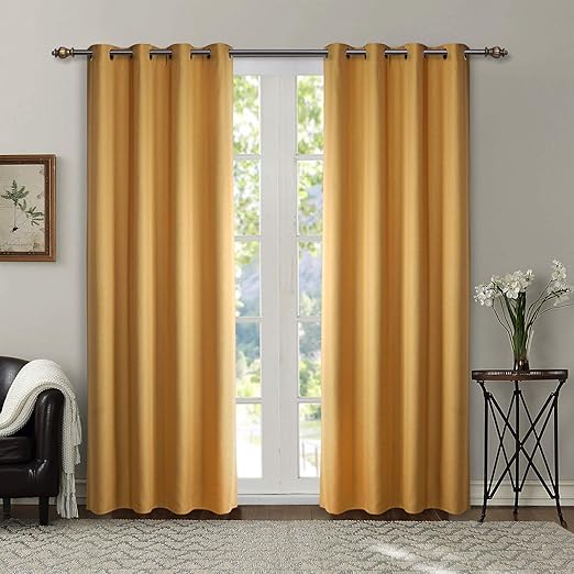 Amazon Com Singinglory Yellow Room Darkening Curtains For Living