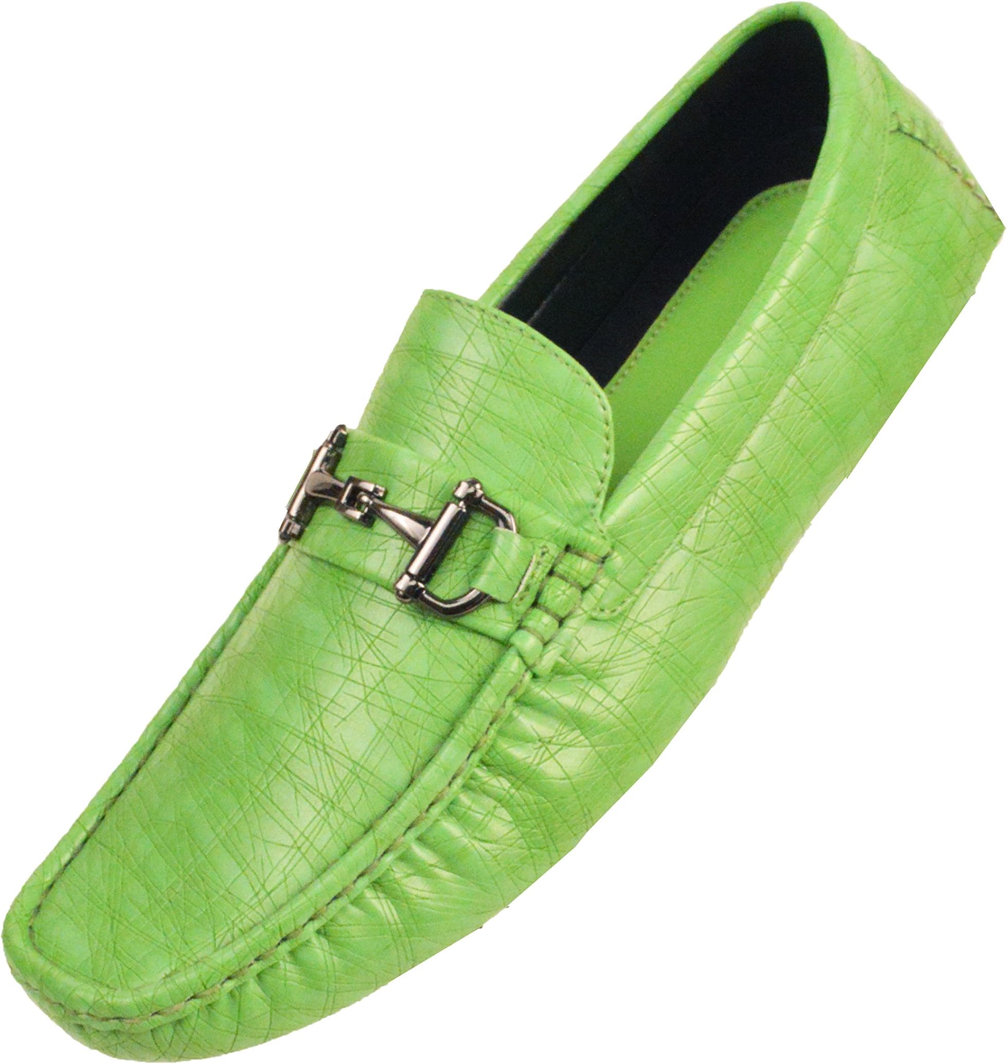 Amali Mens Textured Smooth Driving Moccasin, Comfort Loafer Shoe, Bright Colored Driver, Style Burton