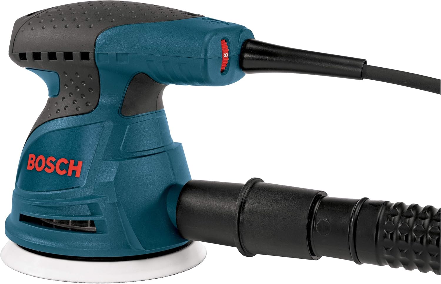Bosch ROS20VSC Palm Sander - 2.5 Amp 5 in. Corded Variable Speed Random Orbital Sander/Polisher Kit with Dust Collector and Soft Carrying Bag, Blue - Power Random Orbit Sanders - 