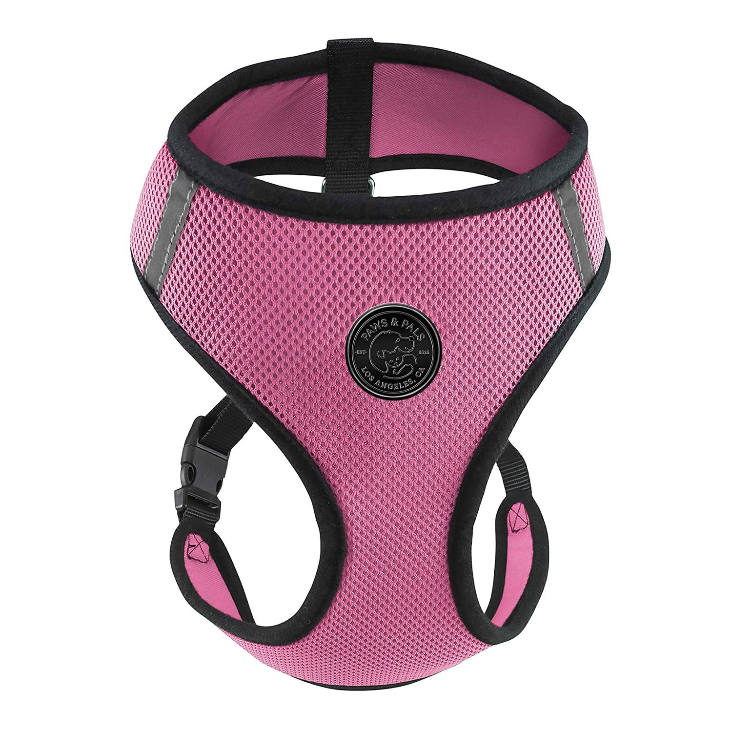 Paws & Pals Pet Control Harness for Dog & Cat Easy Soft Walking Collar, Medium, Pink