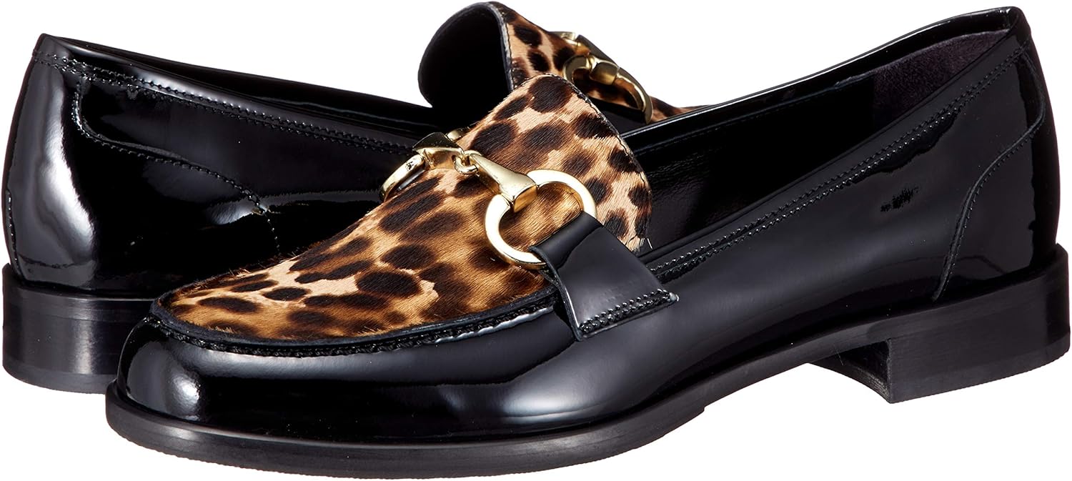 【ルカ グロッシ】コインローファー レディース LUCA 4811M-QA ブラック/レオパード