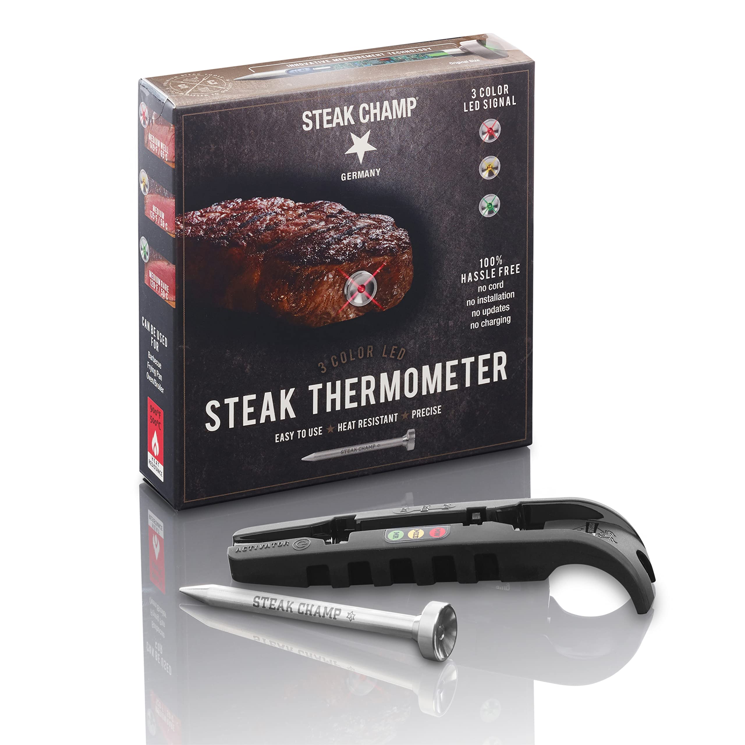 SteakChamp 3C Black – The Ultimate Meat Thermometer – 3Generation.