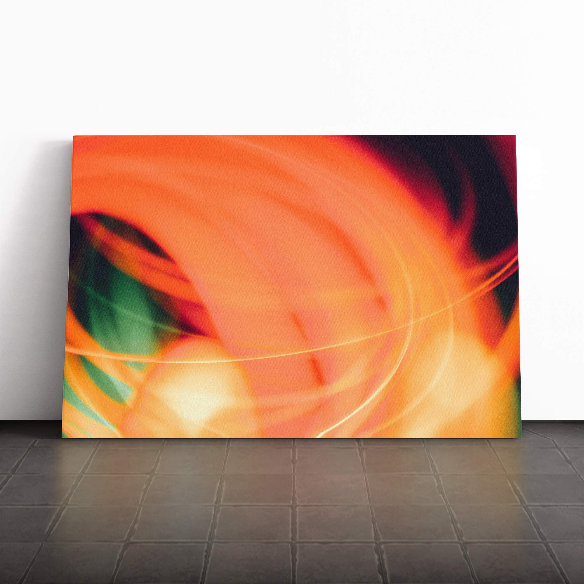 Wall Orange Abstract Art (20) Canvas Print | Gallery Wrapped 30mm Frame Wall Art | 20x14 inches | Ready to Hang | Abstract Still Life Picture | Living Room Bedroom Lounge Office